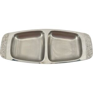 Alessi Italy 18/8 Stainless Steel Divided Serving Dish Tray 4057 Vintage 9.25in